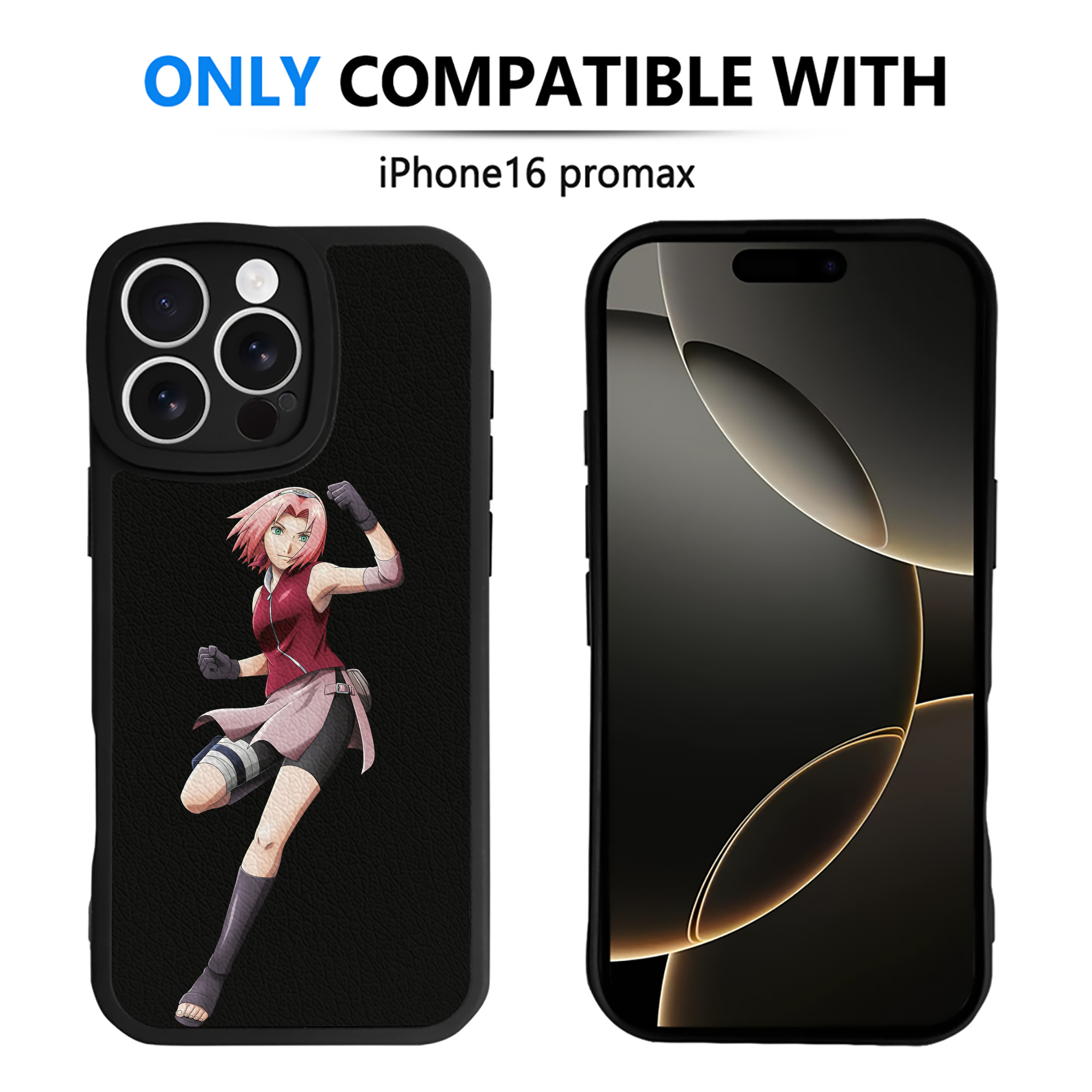 （画像用） NARUTO -ナルト- 春野サクラ Haruno Sakura 【iPhone 16シリーズ対応】シリコンスマホケース（レザー調） 材質：シリコン